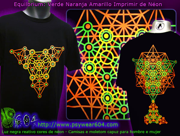 Equilibrium Camisetas y sudaderas con capucha con negro-luz colores de neón reactivo