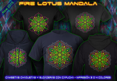 Fire Lotus: Colores fluorescentes camisetas y capuchas