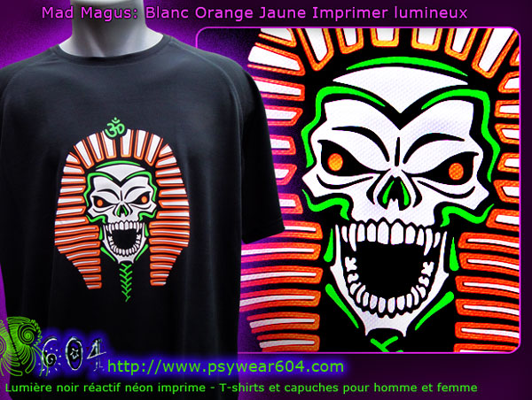 Mad Magus | vêtements psychédélique tee-shirts et hoodies avec les couleurs néon réactifs de lumiere noir