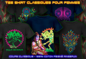 Tee-shirt de la femme avec umière noire réactive impression