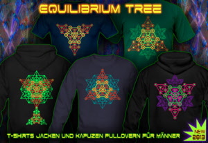 Equilibrium: T-Shirts, Kapuzenpullover und Jacken mit einem Schwarz-Licht re-aktiven neon Farbdruck für Männer