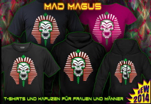 Mad Magus: T-Shirts und Hoodies mit Schwarzlicht Farben