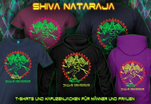 Shiva Nataraj: T-Shirts, Pullover und Kapuzenjacken mit Schwarzlicht reaktiven neon Farben Druck 