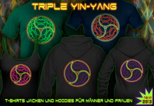 Triple Yin Yang (Rad der Freude) T-Shirts und Kapuzenpullis