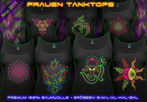 Tanktops mit einem Schwarz Licht reaktiven neon Druck für Frauen 