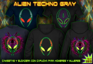 Gray Alien Techno: camisetas y sudadera con capucha