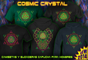 Cosmic Crystal Techno camisetas y sudaderas con un luz negro neón color imprimen para los hombres