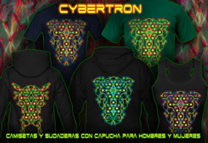 Cybertron: camisetas y sudaderas capucha con luz negro reactiva colores de neón