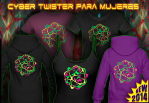 Cyber Twister: T-shirt e felpe con stampa a colori al neon  per uomini e donne.