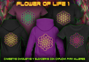 Flower of Life [1] Camisetas y sudaderas con capucha de colores neón de las mujeres 