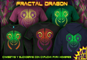 Camisa techno y psytrance con colores de neón para hombres.