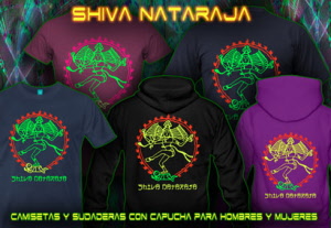 Shiva Nataraja: camisetas y sudaderas capucha con luz negro reactiva colores de neón