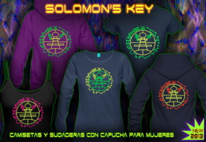 Key of Solomon, camiseta techno y psytrance con colores de neón para las mujeres