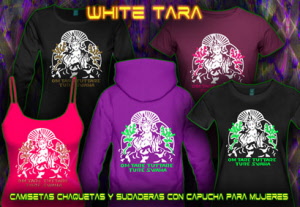 White Tara camiseta de neón para mujer