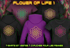 Fleur de Vie - Flower of Life [1] T-shirts et hoodies de couleurs néon pour femmes