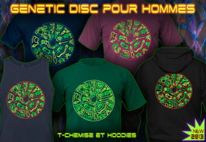 Disque génétique: (Genetic Disc) : T-shirts Tops et Hoodies de couleurs néon pour hommes.