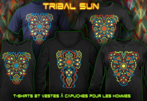 Cube de Metatron: T-shirts et Hoodies techno et psytrance avec lcouleurs au néon pour les hommes