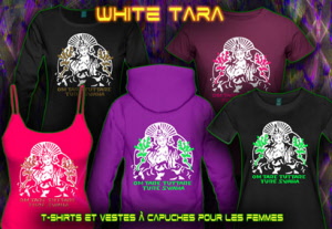 White Tara néon tee-shirt pour femme