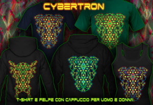 Cybertron: maglietta e felpe con cappuccio con luce nera reattiva colori al neon