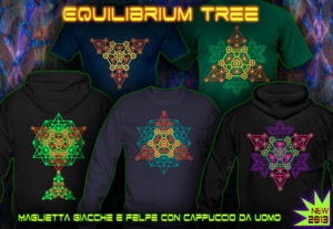 Equilibrium: maglietta e felpe con cappuccio con luce nera reattiva colori al neon per uomo