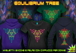 Eqiulibrium: maglietta e felpe con cappuccio con luce nera reattiva colori al neon per donne