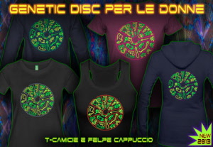 Disco genetico:T-Shirts e Felpe Capuzzio con un stampa a colori al neon per le donne