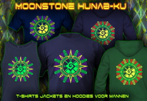 Moonstone mannen t-shirt met neon kleuren print