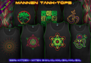 Tank-Tops met een op zwart licht reagerende print voor mannen