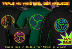 Triple Yin Yang (Wiel der Vreugde)  Shirts tops en hoodies