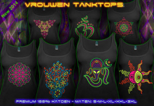 Tanktops met op zwart licht reagerende neon print voor vrouwen