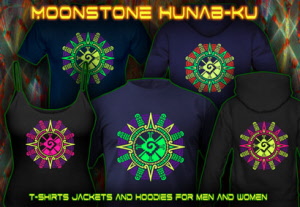 Moonstone Hunab Ku: uv-black-light re=active neon-color print