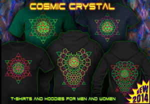 T-Shirts Hooded Jackets and Hoodies with a blacklight re-active neon color print 