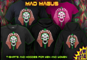 Mad Magus: T-Shirts and Hoodies with Black-Light active print