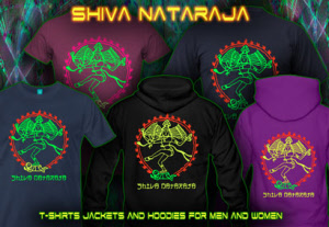 Shiva Nataraja T-Shirts Hooded Jackets and Hoodies with black light re-active neon color 
