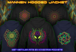 Hooded Jackets met zwart licht re-actieve neon kleuren voor mannen