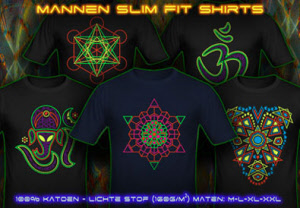 psywear uv zwart licht slim fit shirts met neon kleuren design