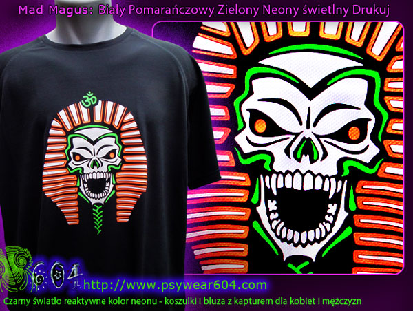 Mad Magus T-shirty i Bluzy z kapturem z czarno-światła reaktywnych neonowe kolory