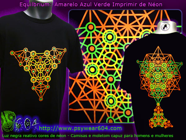 Equilibrium T-shirts e Hoodies com cores neon reativas Preto-luz