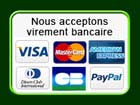 Options de paiement, Visa, Mastercard, Paypal. Nous acceptons le virement bancaire