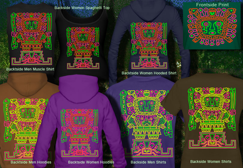 viracocha tiki duplex printed blacklight t-shirts and hoodies