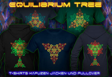 Equilibrium T-Shirts und Kapuzenpullover mit Schwarzlicht Neon Farbdruck