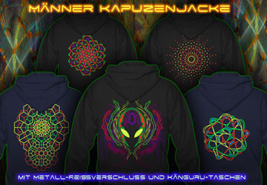 psywear604 Schwarzlicht Kleidung | Kapuzen Jacken für Männer