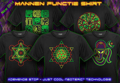 psytrance zwart licht kleding | t-shirt van ademde stof voor mannen